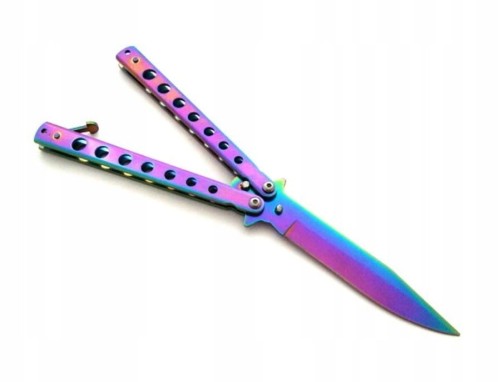 Nóż motylkowy treningowy motylek balisong rainbow