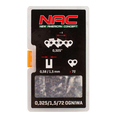 Łańcuch do piły spalinowej NAC łańcuch piły NAC 45cm 18" 325” 1.5mm 72 ogniwa oryginał
