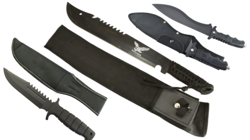 Nóż taktyczny maczeta kukri finka zestaw militarny  3 SZTUKI 