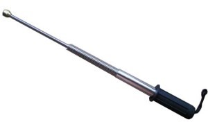 PAŁKA TELESKOPOWA SPRĘŻYNOWA 50cm BATON DO OBRONY SPRĘŻYNA GIĘTKA SREBRNA
