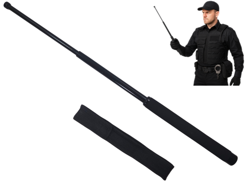 Pałka teleskopowa BATON 64cm hartowana czarna z pokrowcem