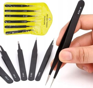 Pęseta modelarska komplet 6 szt ESD precyzyjne pęsety antystatyczne