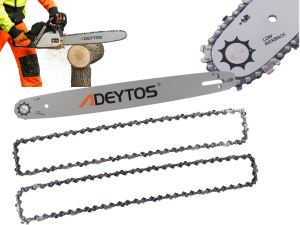Prowadnica do piły spalinowej 18” 3/8” 1,3 mm, 64T 32 + 2 łańcuchy tnące 