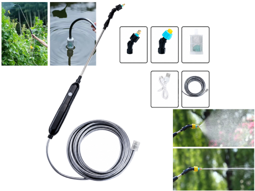 ELEKTRYCZNA LANCA DO OPRYSKIWACZA USB TELESKOPOWA 80CM PRZENOŚNY OPRYSKIWACZ WĄŻ 2M 3 DYSZE